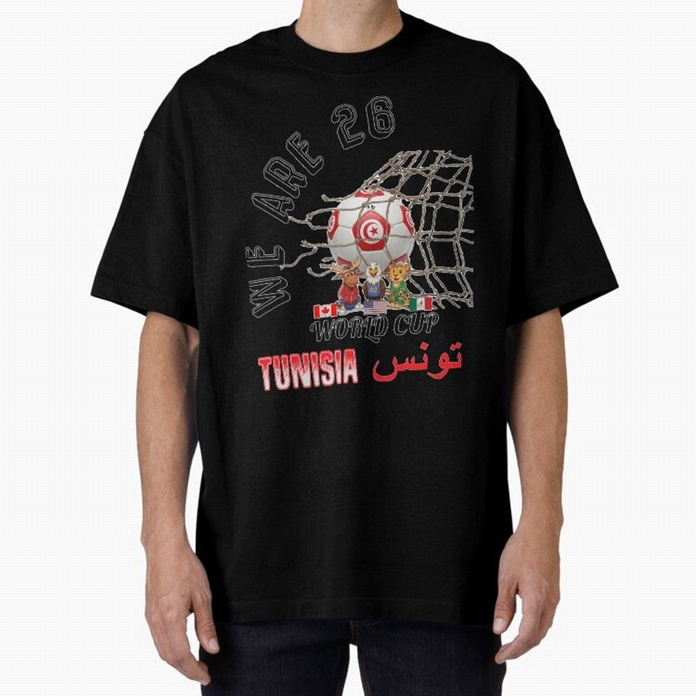 World cup 26 - Tunisia Oversized T-Shirt Bring Legendary Rivalry Energy to FIFA World Cup 2026 Group Stage Spirit, Connected to Portugal, Messi and Cristiano Ronaldo, Match Day Excitement, Supporter Culture, Golden Goals and Global Football