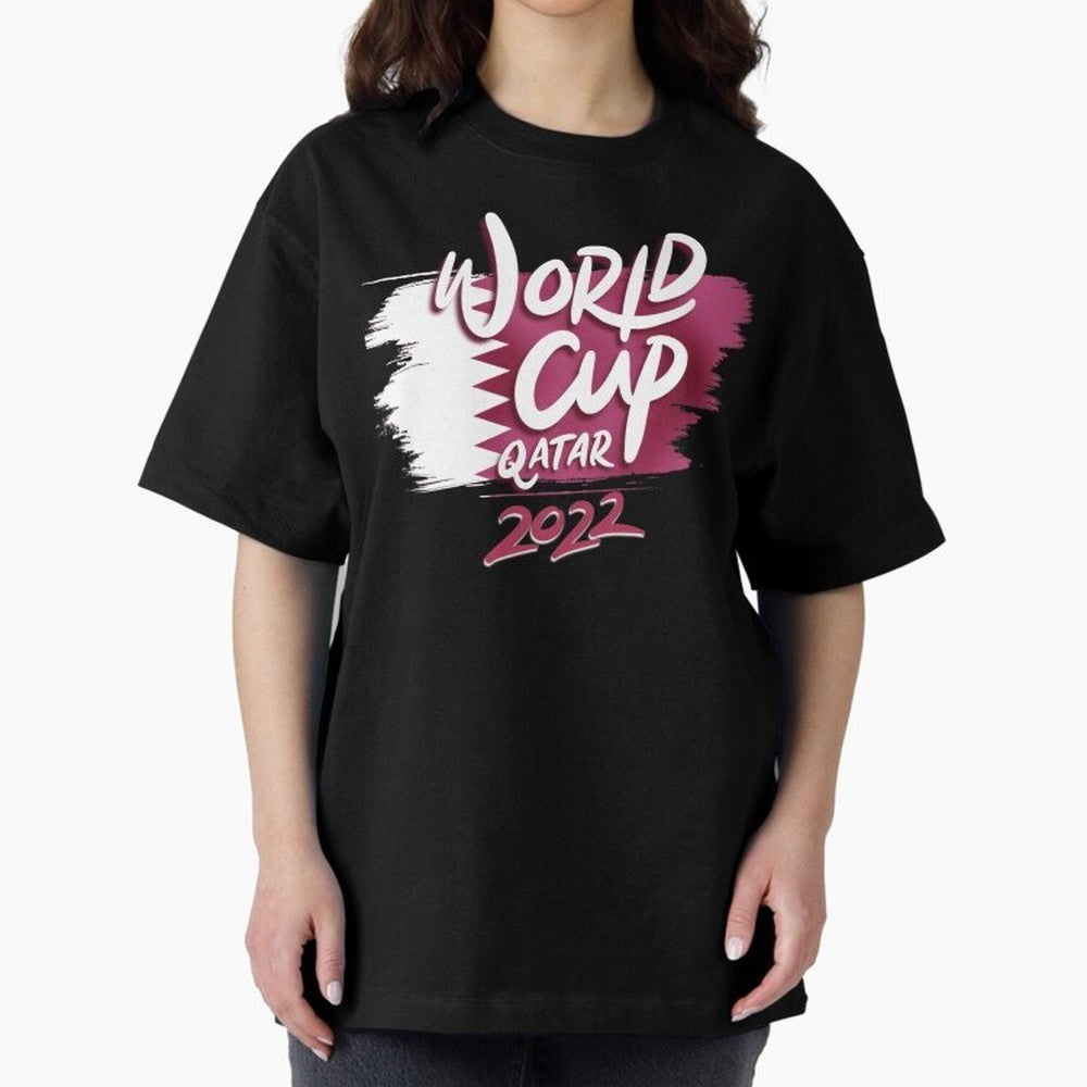 Qatar 2022 Oversized T-Shirt Celebrate Global Football Passion for FIFA World Cup 2026 USA Canada Mexico, Centered on CR7, Brazil, Portugal and Argentina, Game Day Rituals, Football Legends, Country Pride and the Road to the Final; Ideal for Fans