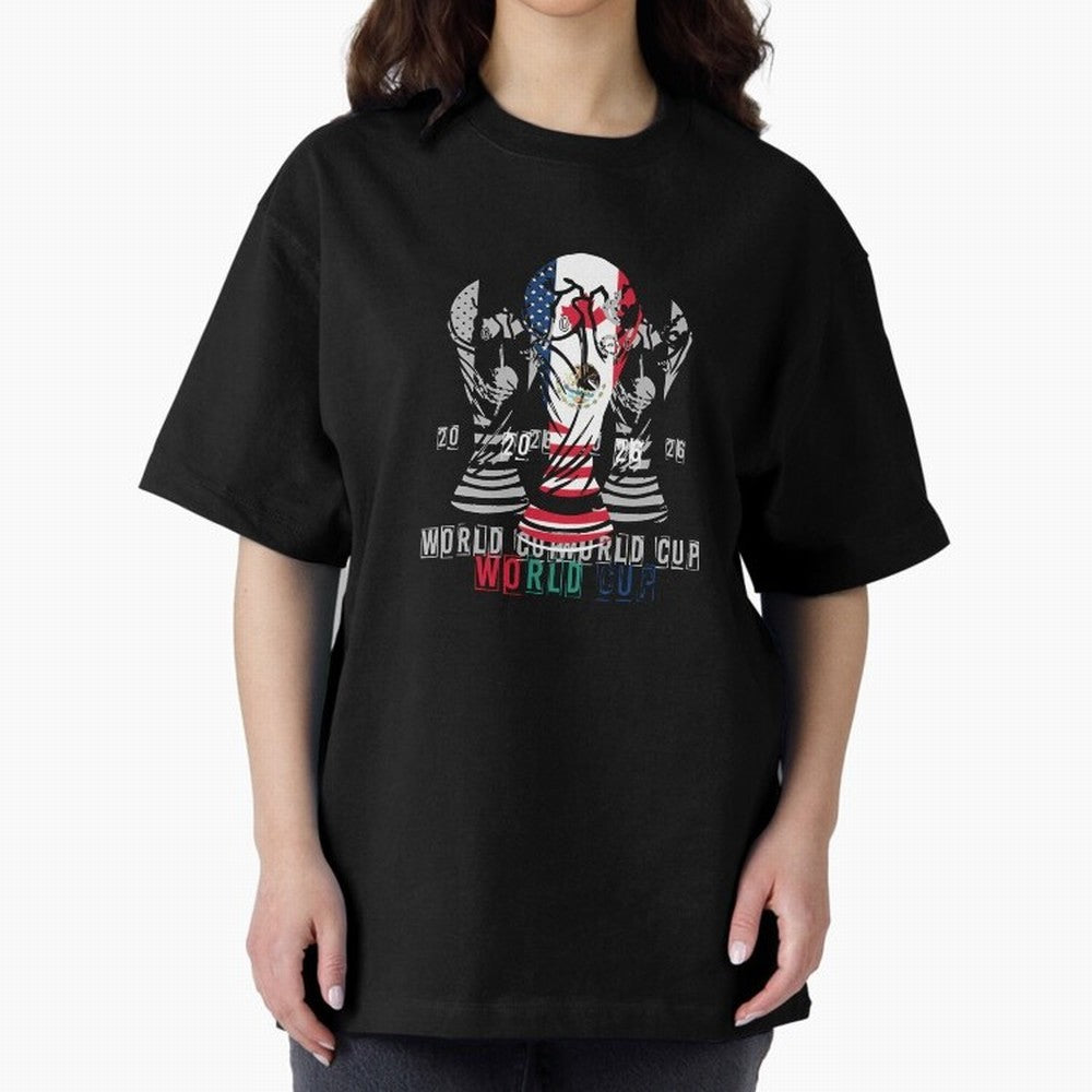 Fifa world cup 2026 USA - Mexico - canada T-Shirt_84601424 Oversized T-Shirt Remember Iconic Moments from Match Day Hype around FIFA World Cup 2026 USA Canada Mexico, CR7 and Messi, France and Portugal, Stadium Memories, Football Loyalty,