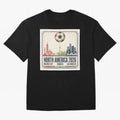 Retro North America 2026 Soccer Vintage Graphic Oversized T-Shirt Show Match Day Excitement for FIFA World Cup 2026 USA Canada Mexico Spirit, Made for England and Germany, Messi, Championship Spirit, Famous Goals, Roaring Crowds and International