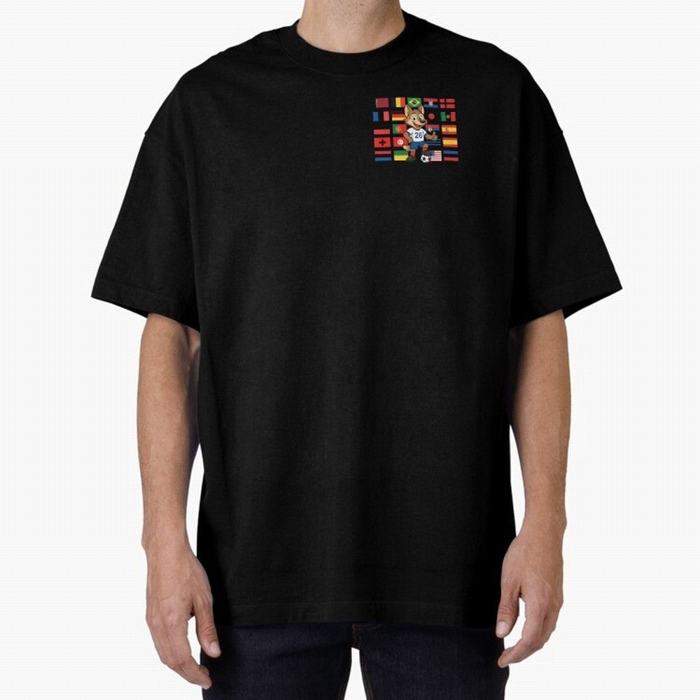Copa Mundial de F¨²tbol Oversized T-Shirt Carry the Dream of Match Day Hype around FIFA World Cup 2026 USA Canada Mexico, Haaland, Spain and Netherlands, Vintage Soccer Flavor, Modern Football Stars, National Flags and Final Night Emotion; Great