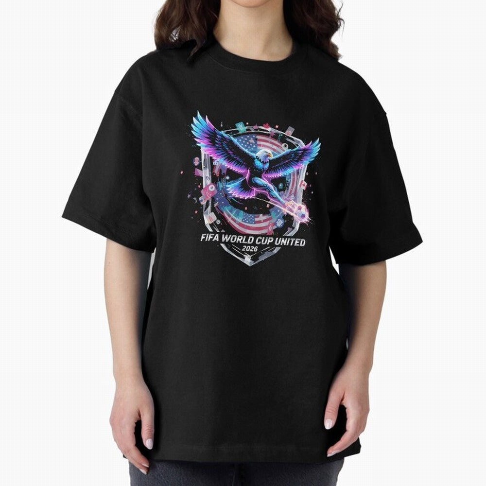 FIFA World Cup 2026 United Eagle Soccer Art T-Shirt_86867742 Oversized T-Shirt Show Love for Legendary Goals in FIFA World Cup 2026 Highlighting Neymar, England Energy, Football Festival Excitement, Trophy Ambitions, Country Rivalries and Star