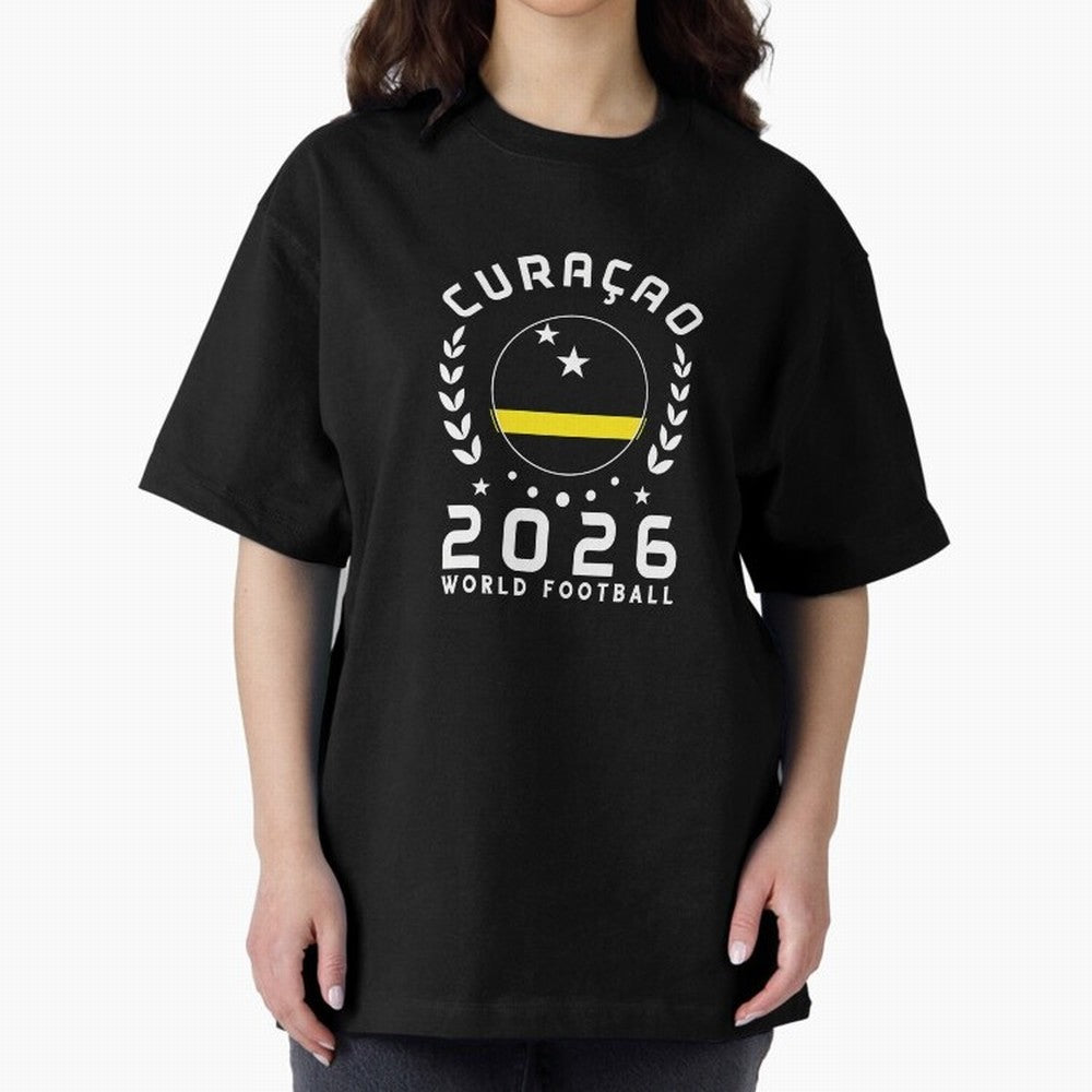 World Cup 2026 Curacao Football Fan Curacaoan Supporter T-Shirt_85310550 Oversized T-Shirt Feel the Trophy Chase of Match Day Hype around FIFA World Cup 2026, Neymar, Haaland and Cristiano Ronaldo, Brazil, Goal Celebration Energy, Supporter