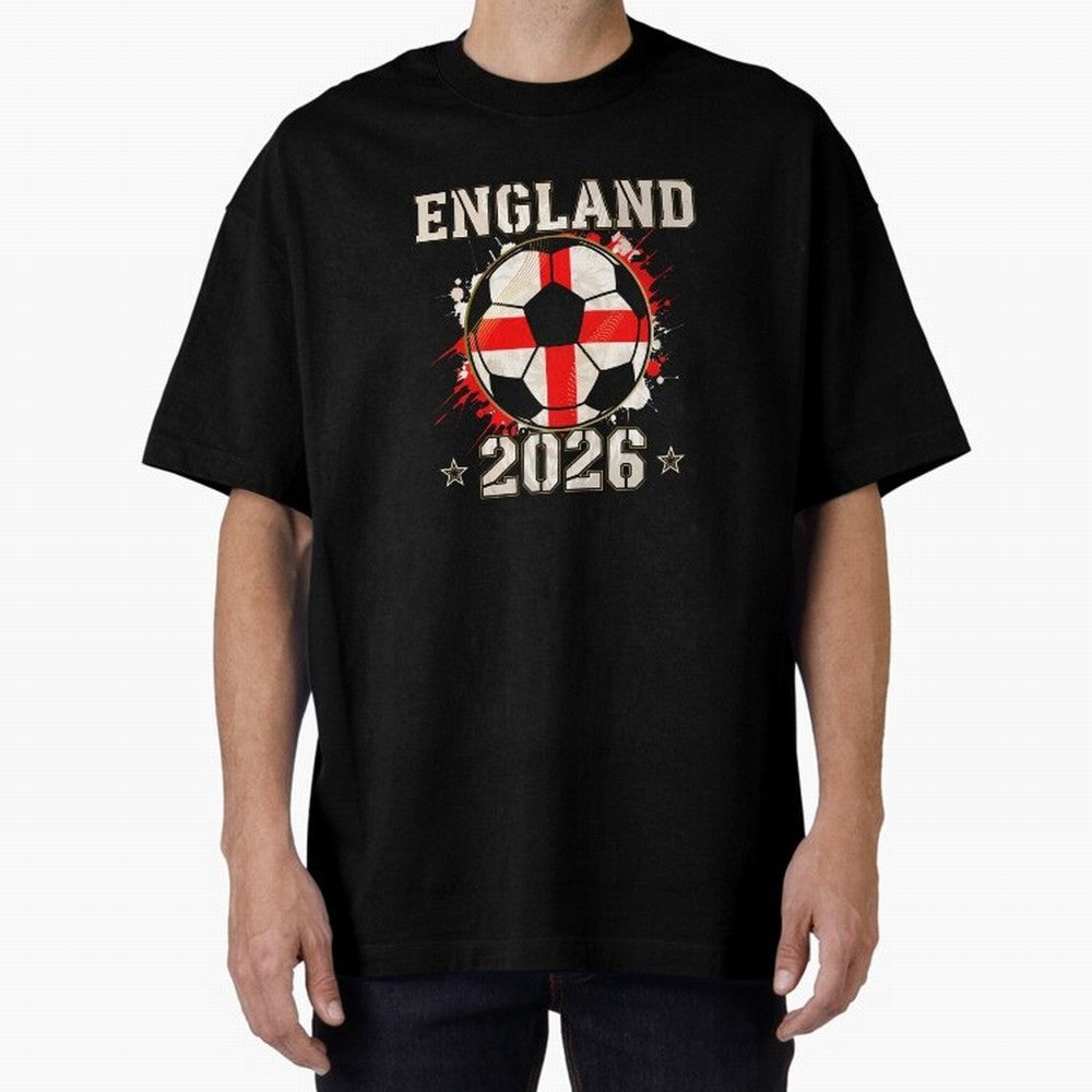 Front Print England Soccer World Cup 2026 - English Fan Gift T-Shirt_84562392 Oversized T-Shirt Celebrate Football Heritage in Match Day Hype around FIFA World Cup 2026 Group Stage, Cristiano Ronaldo, Haaland and CR7, Spain, Game Day Rituals,