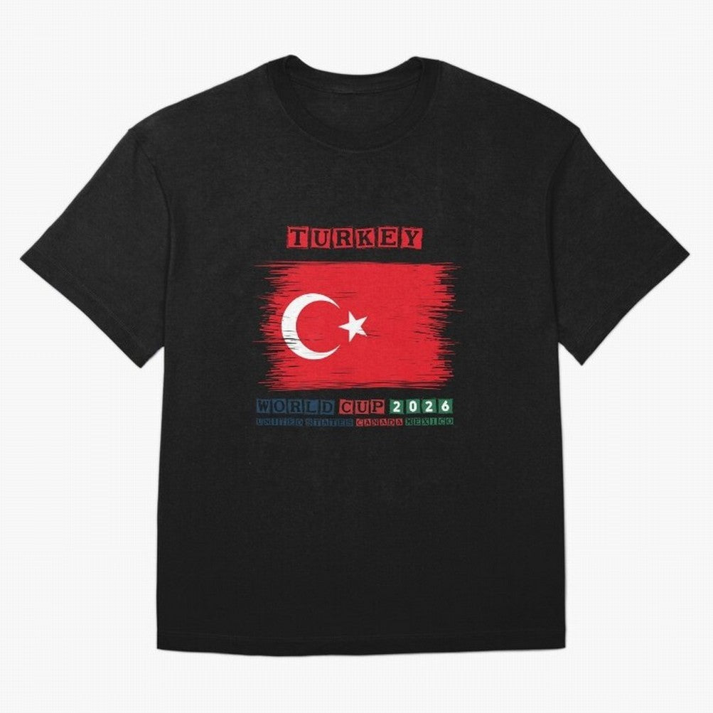 TURKEY WORLD CUP 2026 Oversized T-Shirt Honor the Football Icons of FIFA World Cup 2026 USA Canada Mexico for Fans of Neymar and England, Bringing Classic Soccer Heritage, Championship Pressure, Fan Loyalty and International Pride; Made for