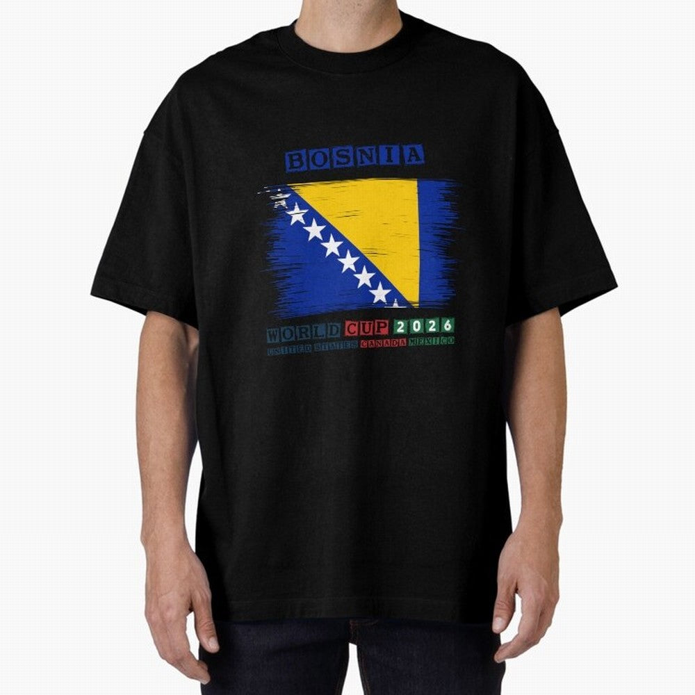 BOSNIA WORLD CUP 2026 Oversized T-Shirt Keep Football History Alive during FIFA World Cup 2026 Group Stage Built around Mbappe and Neymar, Argentina, France and Brazil Energy, Retro Football Energy, Iconic Rivalries, Trophy Chase Drama and Stadium