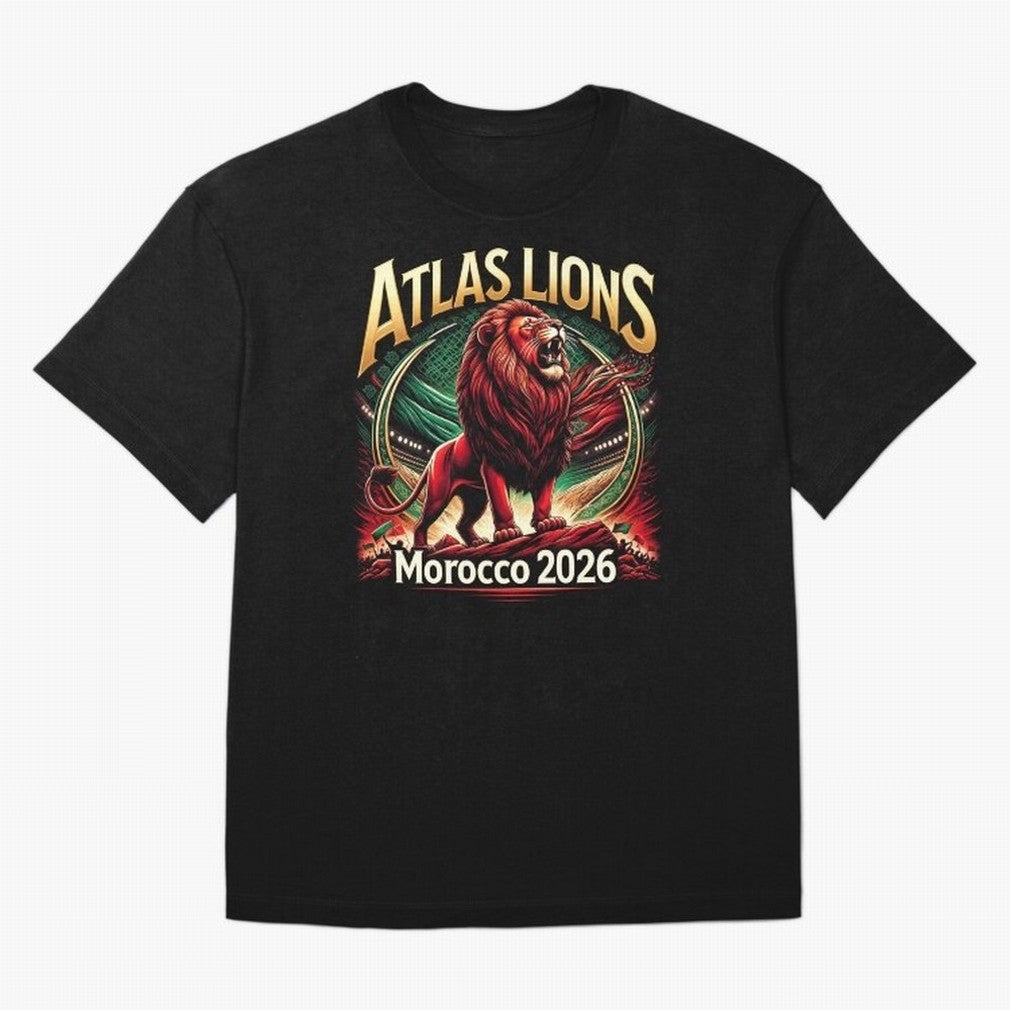 Morocco Football - World Cup 2026 Oversized T-Shirt Experience the Global Stage of Global Football Passion for FIFA World Cup 2026 Group Stage, with Cristiano Ronaldo, Netherlands, Soccer Culture, Superstar Moments, National Team Dreams and