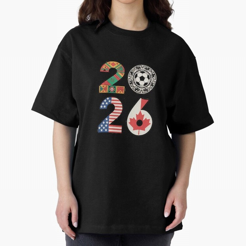 2026 Football Countries Design ¨C USA, Canada & Mexico Inspired Art Oversized T-Shirt Celebrate Fan Culture around Match Day Hype around FIFA World Cup 2026 USA Canada Mexico, Messi and Cristiano Ronaldo, England, Global Supporter Spirit, Legendary