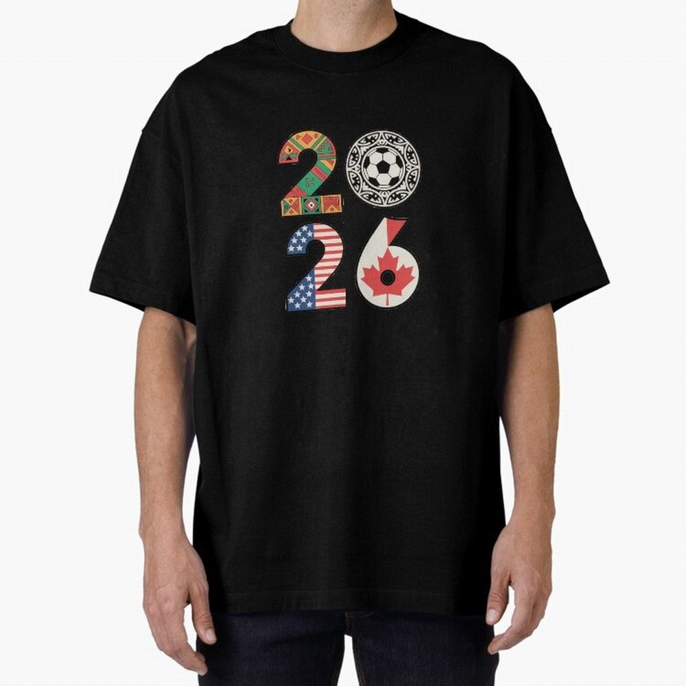 2026 Football Countries Design ¨C USA, Canada & Mexico Inspired Art Oversized T-Shirt Celebrate Fan Culture around Match Day Hype around FIFA World Cup 2026 USA Canada Mexico, Messi and Cristiano Ronaldo, England, Global Supporter Spirit, Legendary