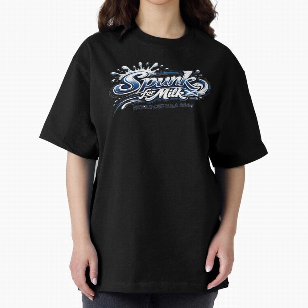 Spunk for Milk Oversized T-Shirt Feel FIFA World Cup 2026 Group Stage for Fans of Messi, CR7 and Mbappe and Argentina and Brazil, Bringing Stadium Memories, Football Loyalty, International Chants and Championship Tradition; Built for Supporters