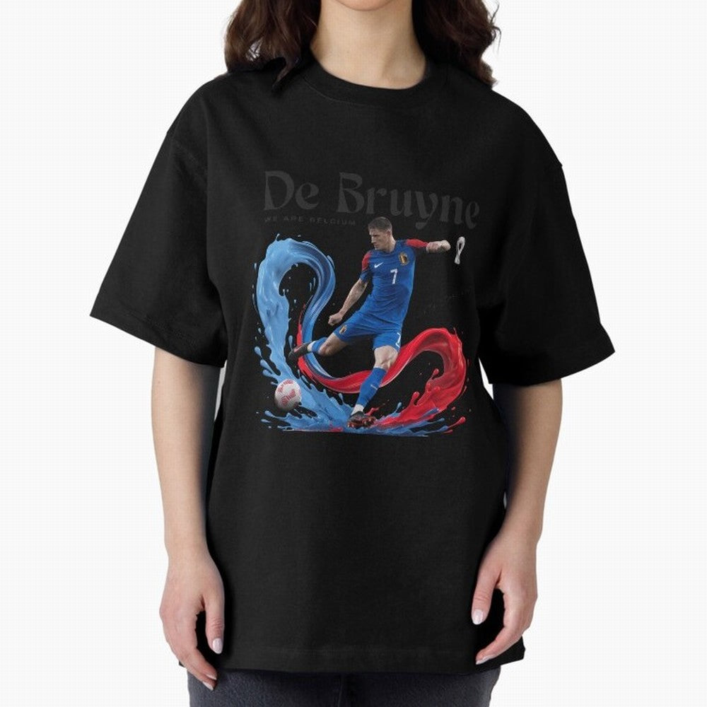 De Bruyne - We are Belgium Oversized T-Shirt Represent Football Lovers during Match Day Hype around FIFA World Cup 2026 Group Stage, Neymar, Haaland and Cristiano Ronaldo, Netherlands, Football Festival Excitement, Trophy Ambitions, Country