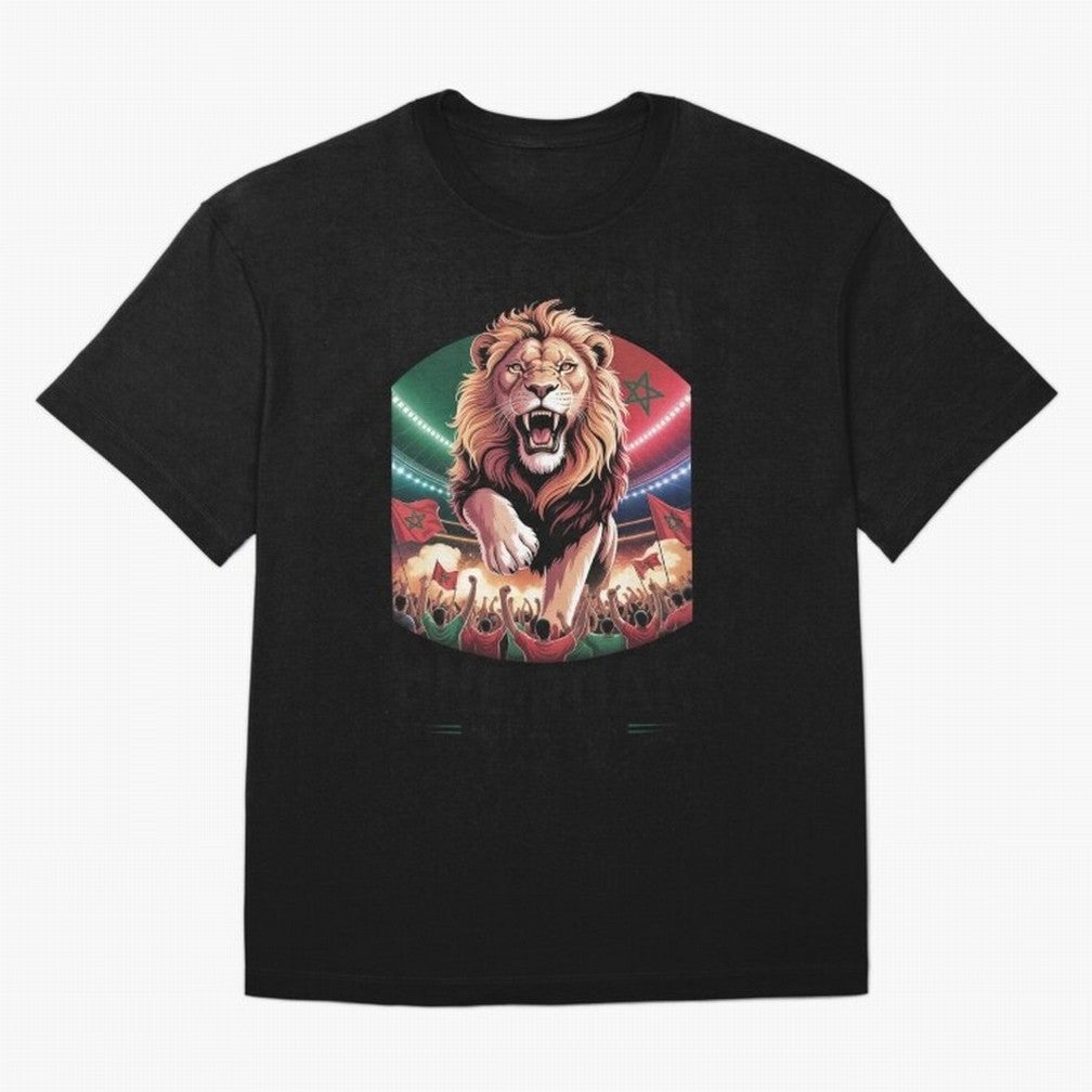 Morocco Football - One Nation, One Roar Oversized T-Shirt Celebrate Supporters United by the FIFA World Cup 2026 USA Canada Mexico Journey through Neymar, Haaland and Cristiano Ronaldo Highlights, Portugal Pride, Vintage Soccer Flavor, Modern