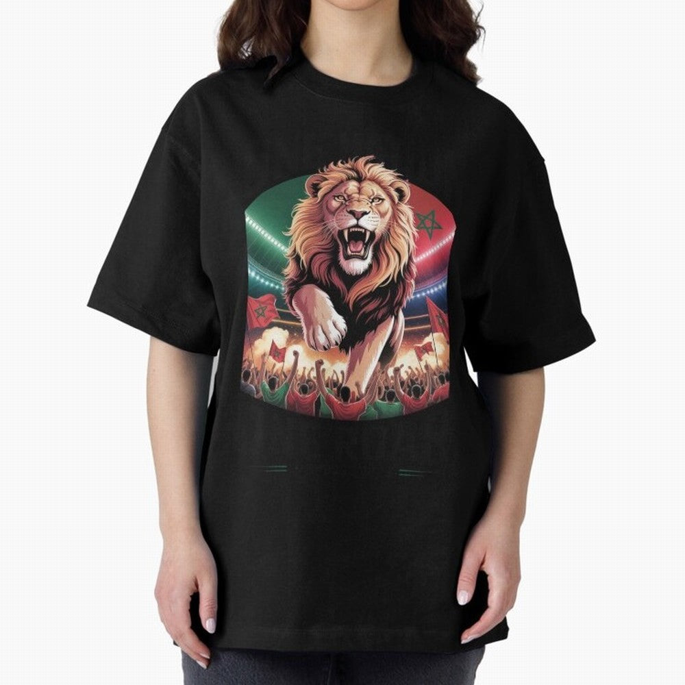 Morocco Football - One Nation, One Roar Oversized T-Shirt Celebrate Supporters United by the FIFA World Cup 2026 USA Canada Mexico Journey through Neymar, Haaland and Cristiano Ronaldo Highlights, Portugal Pride, Vintage Soccer Flavor, Modern