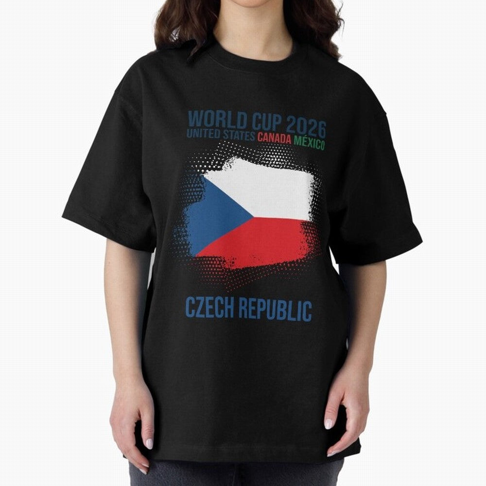 Czech Republic WORLD CUP 2026 Oversized T-Shirt Show Support during FIFA World Cup 2026 Group Stage for Fans of Cristiano Ronaldo, Haaland and CR7 and Germany, Bringing Match Day Excitement, Supporter Culture, Golden Goals and Global Football