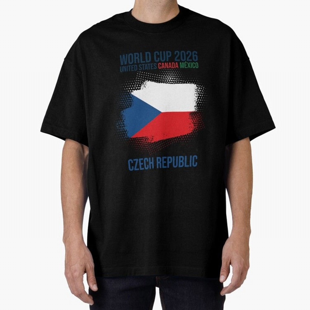 Czech Republic WORLD CUP 2026 Oversized T-Shirt Show Support during FIFA World Cup 2026 Group Stage for Fans of Cristiano Ronaldo, Haaland and CR7 and Germany, Bringing Match Day Excitement, Supporter Culture, Golden Goals and Global Football
