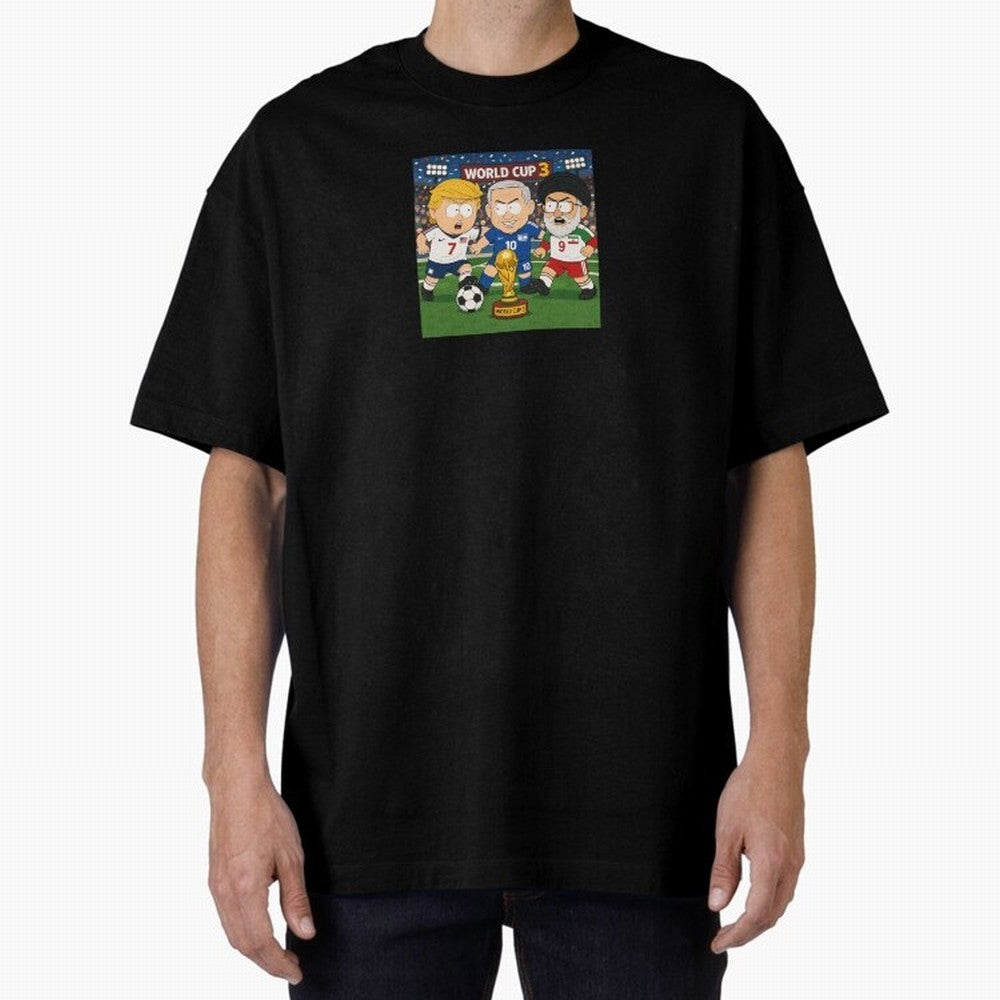 WORLD CUP 3 Oversized T-Shirt Relive Legendary Nights from FIFA World Cup 2026 Spirit, Driven by Germany, Mbappe, Championship Spirit, Famous Goals, Roaring Crowds and International Football Unity; Great for Supporters Who Love Legendary Players,