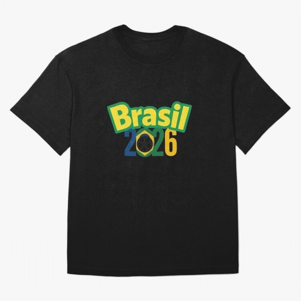 Brasil 2026 Football Mission - Road to Next World Cup T-Shirt Oversized T-Shirt Live the Energy of FIFA World Cup 2026 Spirit, Celebrating Spain and Netherlands, Cristiano Ronaldo, Championship Spirit, Famous Goals, Roaring Crowds and International
