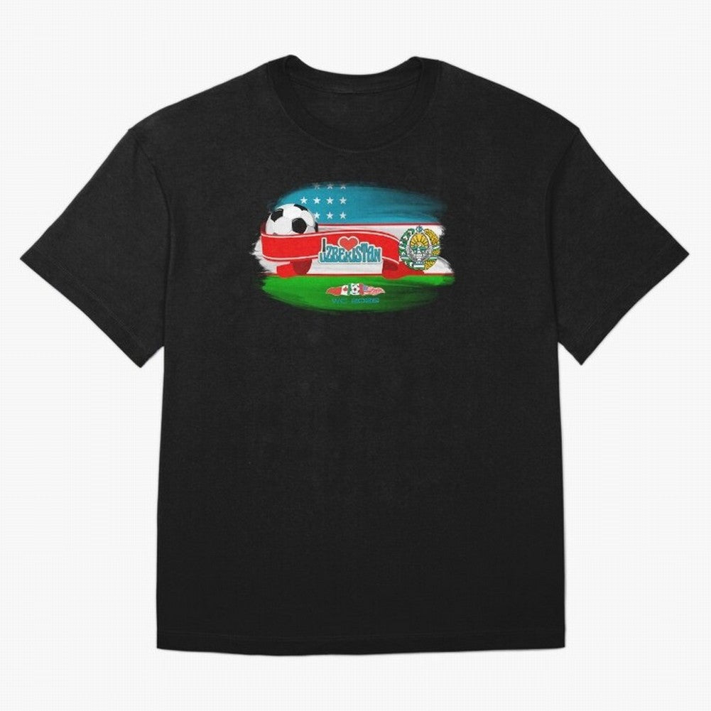 UzbekistanWC 2026 Oversized T-Shirt Represent FIFA World Cup 2026 for Fans of Messi, Neymar and Mbappe and England and Germany, Bringing Tournament Hype, Historic Matchups, Family Viewing Parties and Global Sports Pride; Perfect for Supporters Who