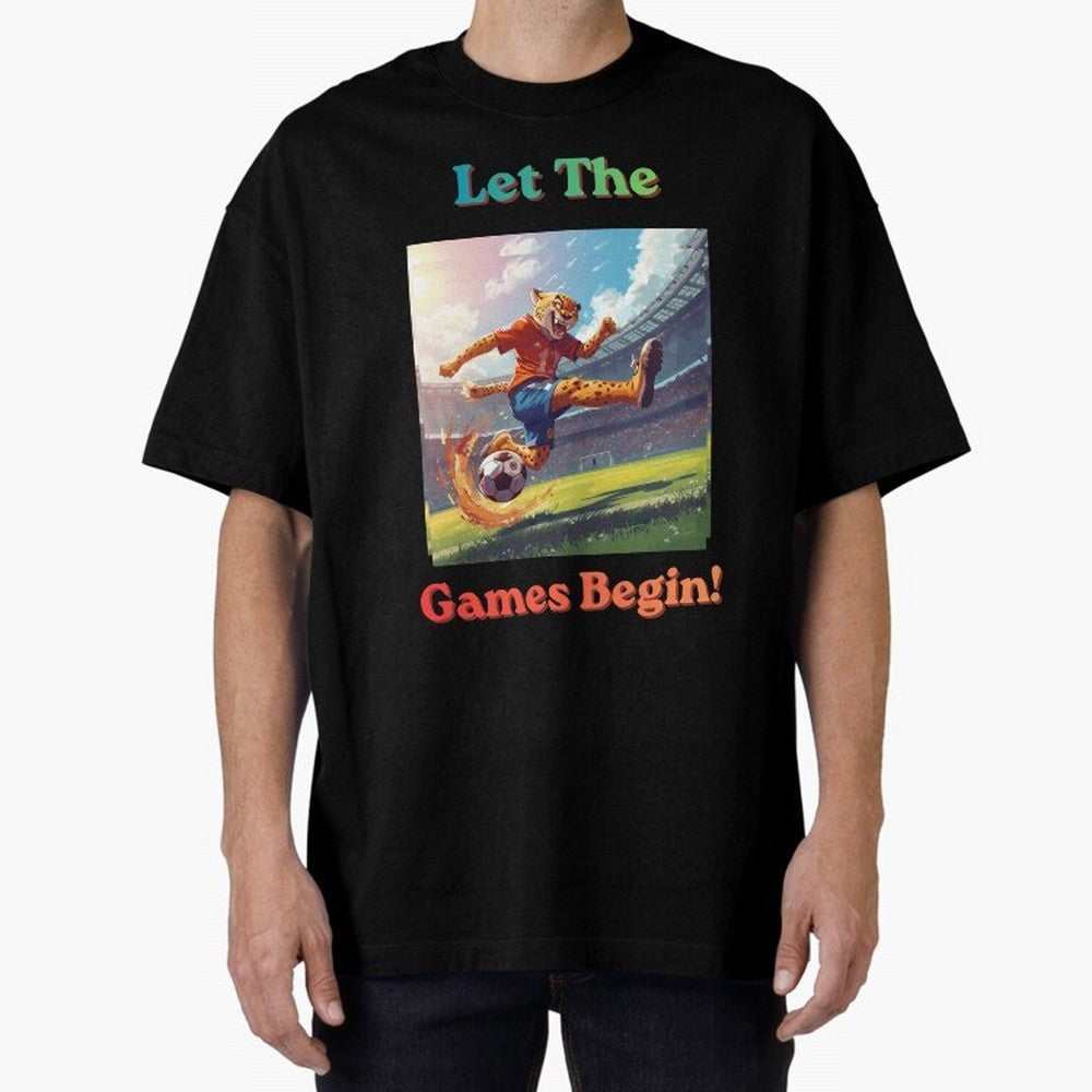 Let The Games Begin ¨C World Cup Soccer 2026 Oversized T-Shirt Bring Home Global Football Passion for FIFA World Cup 2026 Group Stage, Built around Messi and Cristiano Ronaldo, Portugal, Football Festival Excitement, Trophy Ambitions, Country