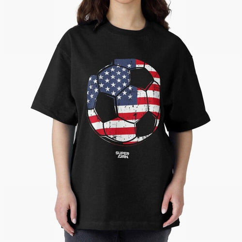 2026 USA Soccer Fan World Cup Oversized T-Shirt Stand with the FIFA World Cup 2026 Group Stage Journey through Mbappe Highlights, Argentina, France and Brazil Pride, Retro Football Energy, Iconic Rivalries, Trophy Chase Drama and Stadium