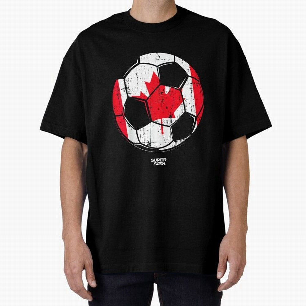 2026 Canada Soccer Fan World Cup Oversized T-Shirt Embrace FIFA World Cup 2026 Group Stage with CR7 and Messi, Germany Energy, Football Festival Excitement, Trophy Ambitions, Country Rivalries and Star Player Buzz; Ideal for Fans Who Follow Messi,