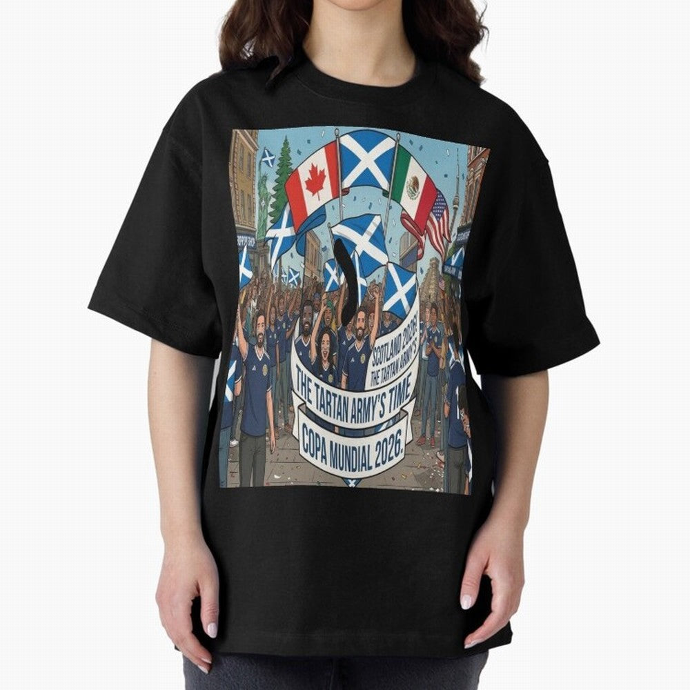 Scotland World Cup 2026 Oversized T-Shirt Represent Football Lovers during FIFA World Cup 2026 for Fans of CR7 and Brazil, Portugal and Argentina, Bringing Sports Nostalgia, International Competition, Famous Players and Unforgettable Victories;