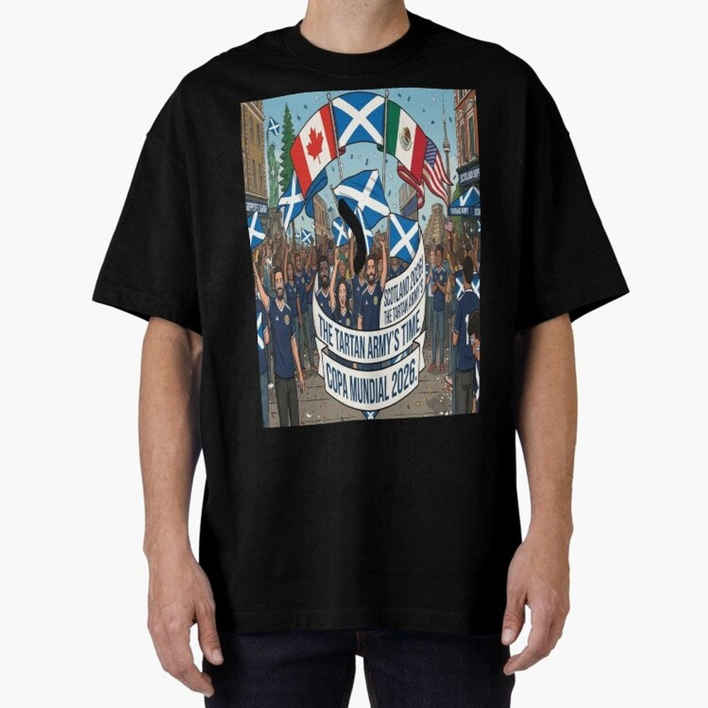 Scotland World Cup 2026 Oversized T-Shirt Represent Football Lovers during FIFA World Cup 2026 for Fans of CR7 and Brazil, Portugal and Argentina, Bringing Sports Nostalgia, International Competition, Famous Players and Unforgettable Victories;