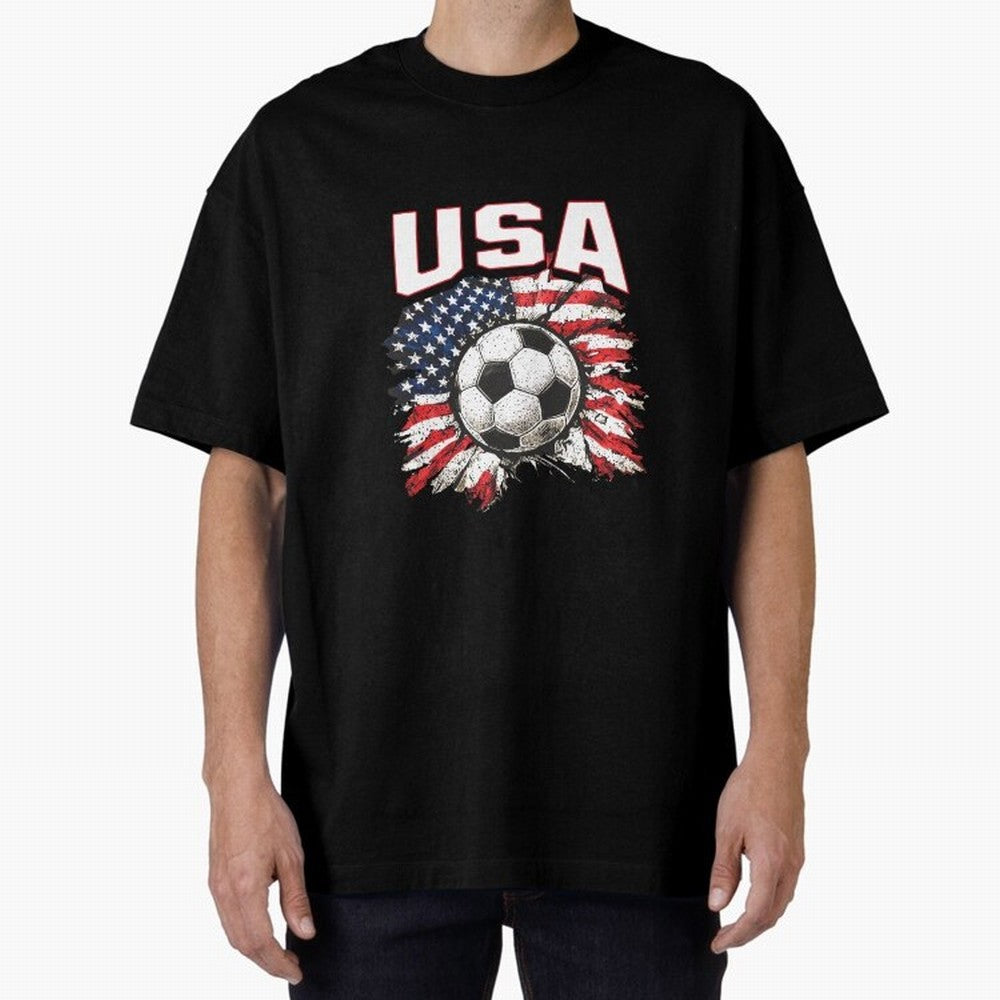 2026 Cup Flag Soccer Pride Fun Family USA Oversized T-Shirt Upgrade FIFA World Cup 2026 USA Canada Mexico Inspired by Messi and Cristiano Ronaldo, Spain and Netherlands Energy, Global Supporter Spirit, Legendary Goals, National Colors and