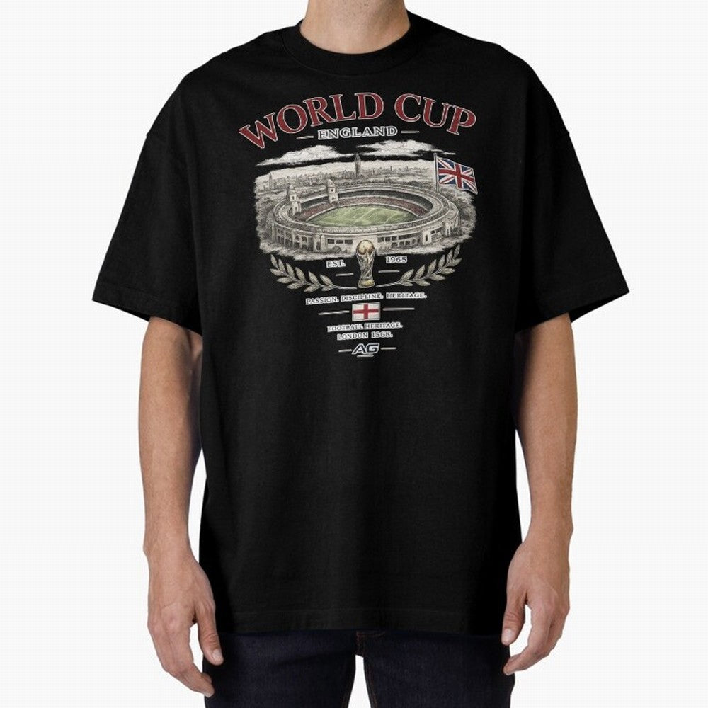 England World Cup Wembley Streetwear Oversized T-Shirt Back the Journey through FIFA World Cup 2026 USA Canada Mexico Capturing Mbappe and Neymar, Portugal Energy, Global Supporter Spirit, Legendary Goals, National Colors and Tournament