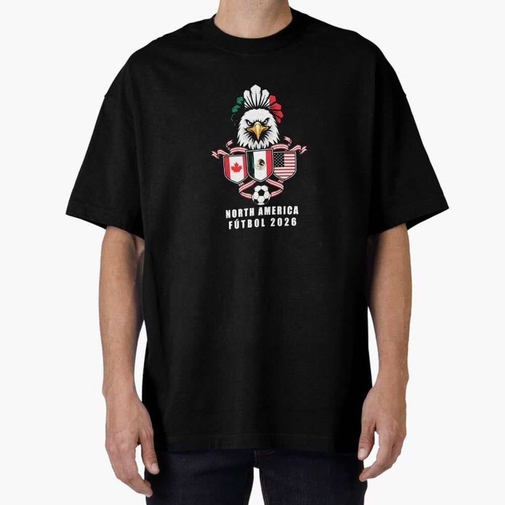 North America Football Spirit 2026 T-Shirt_82768088 Oversized T-Shirt Make Game Day About Match Day Hype around FIFA World Cup 2026 Group Stage, CR7 and Messi, Brazil, Portugal and Argentina, Football History, Final Match Energy, Crowd Noise and