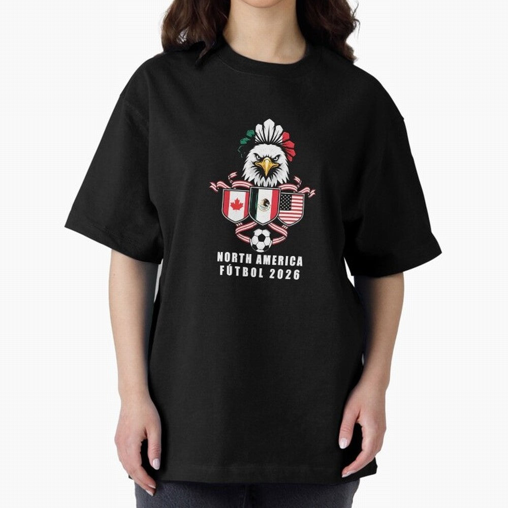 North America Football Spirit 2026 T-Shirt_82768088 Oversized T-Shirt Make Game Day About Match Day Hype around FIFA World Cup 2026 Group Stage, CR7 and Messi, Brazil, Portugal and Argentina, Football History, Final Match Energy, Crowd Noise and