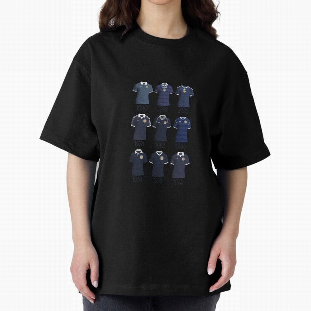 Scotland World Cup Kits Oversized T-Shirt Honor Football Greatness during Match Day Hype around FIFA World Cup 2026, Cristiano Ronaldo, Haaland and CR7, Netherlands, Retro Football Energy, Iconic Rivalries, Trophy Chase Drama and Stadium