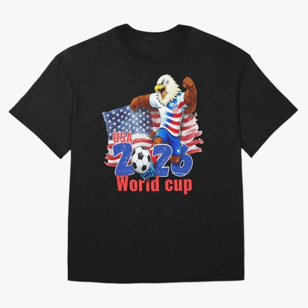 USA 2026 WORLD CUP Oversized T-Shirt Show Fan Pride Across FIFA World Cup 2026 Group Stage Spirit, Driven by Brazil, Messi, Neymar and Mbappe, Tournament Hype, Historic Matchups, Family Viewing Parties and Global Sports Pride; Great for Watch