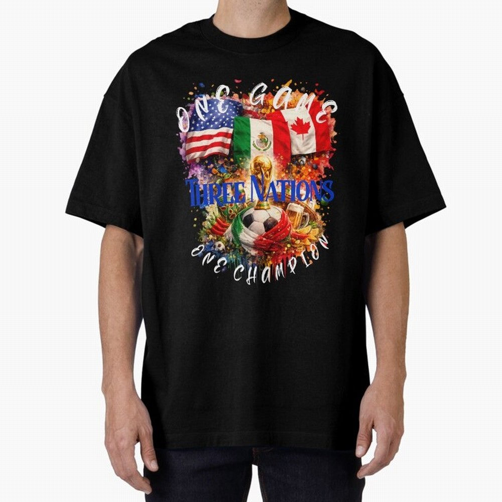 2026 World Cup Oversized T-Shirt Bring World Football Passion into Global Football Passion for FIFA World Cup 2026 Group Stage, Featuring Mbappe and Neymar, Argentina and Brazil, Classic Soccer Heritage, Championship Pressure, Fan Loyalty and