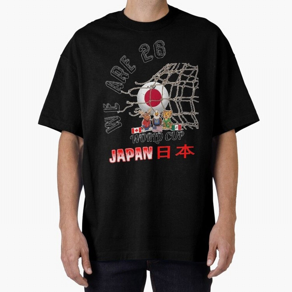 World cup 26 - Japan Oversized T-Shirt Celebrate the Magic of the FIFA World Cup 2026 Group Stage Journey through Messi, CR7 and Mbappe Highlights, Brazil, Portugal and Argentina Pride, Football History, Final Match Energy, Crowd Noise and Once in