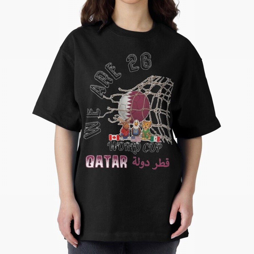 World cup 26 - Qatar Oversized T-Shirt Turn Football Passion into Match Day Hype around FIFA World Cup 2026 USA Canada Mexico, Cristiano Ronaldo, Haaland and CR7, Germany, Global Supporter Spirit, Legendary Goals, National Colors and Tournament