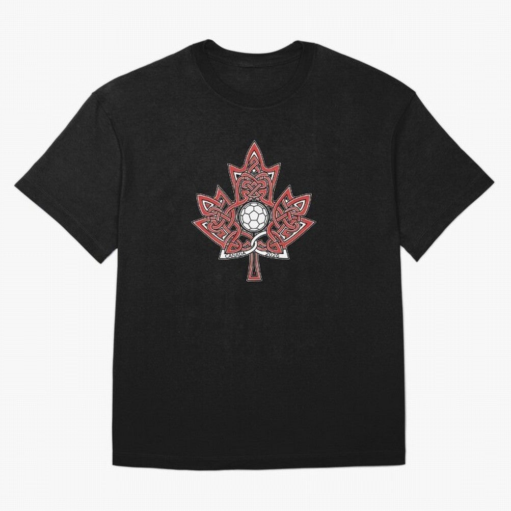 Interwoven Maple Leaf Canada Soccer 2026 T-Shirt_83135197 Oversized T-Shirt Bring International Match Energy to FIFA World Cup 2026 USA Canada Mexico Inspired by CR7 and Messi, Argentina and Brazil Energy, Classic Soccer Heritage, Championship