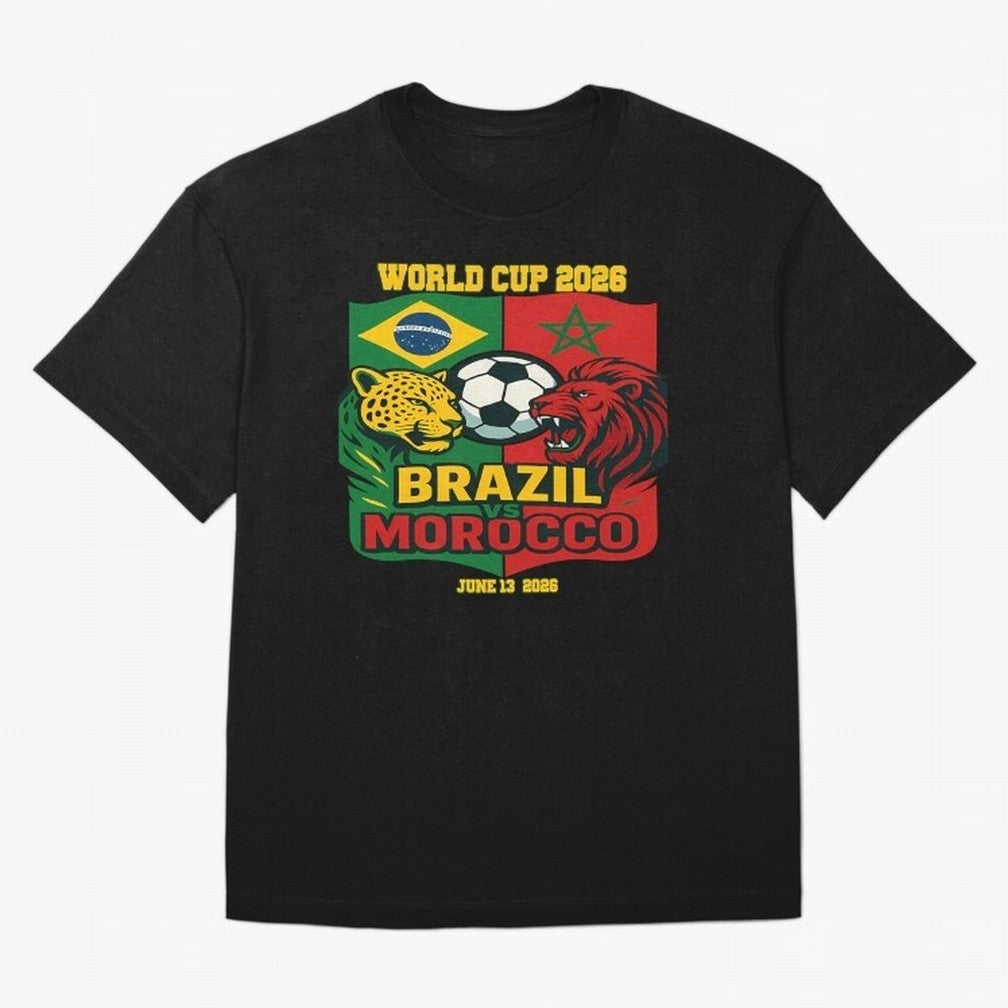 Brazil Vs Morocco June 13 2026 World Cup Soccer We Are Morocco Oversized T-Shirt Celebrate Rivalries and Pride in FIFA World Cup 2026 USA Canada Mexico for Fans of Messi and Cristiano Ronaldo and Argentina, Bringing Football History, Final Match