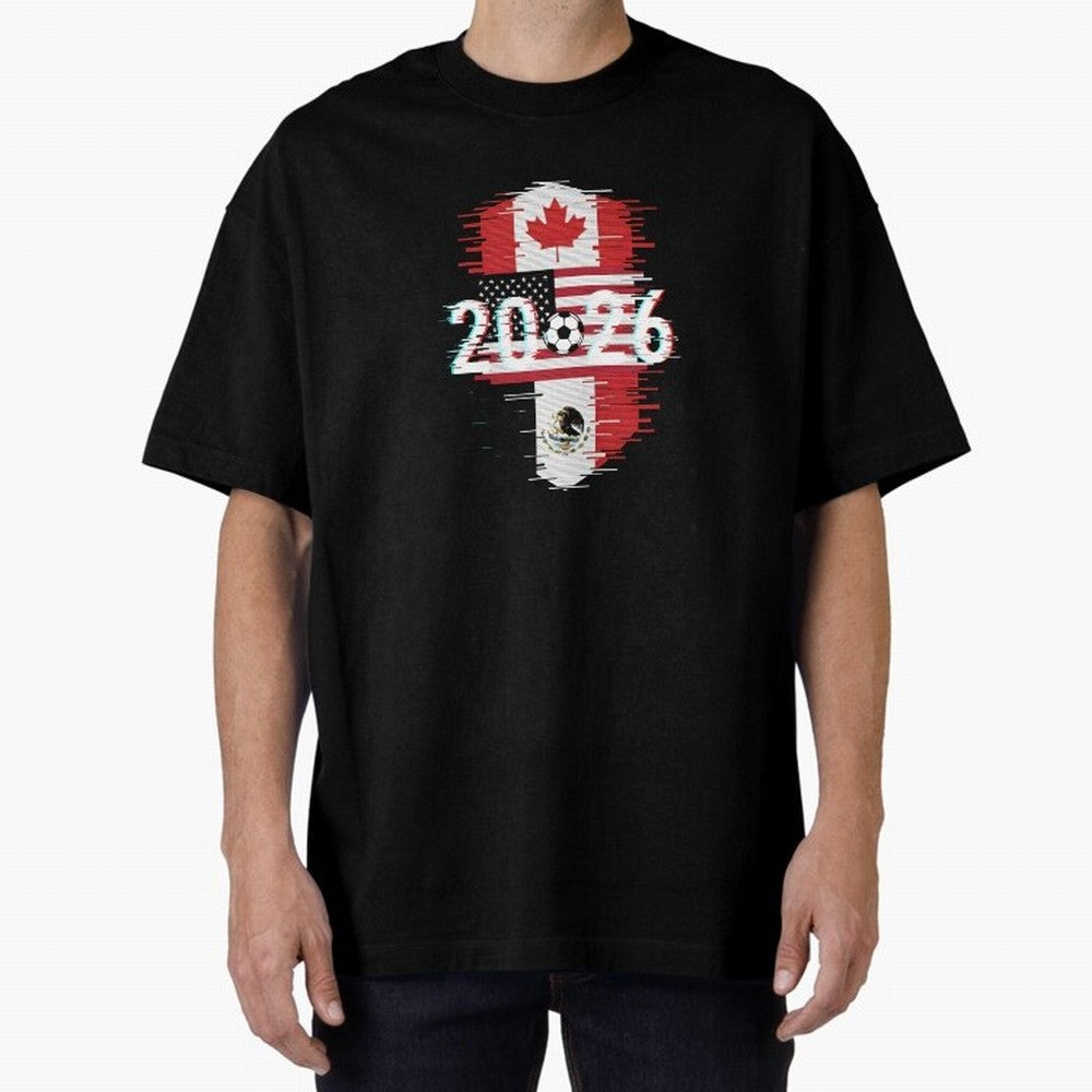 Glitched United 2026 - North America Emblem Cup T-Shirt_82794505 Oversized T-Shirt Feel International Energy from Match Day Hype around FIFA World Cup 2026 USA Canada Mexico, CR7, Portugal, Spain and Germany, Game Day Rituals, Football Legends,