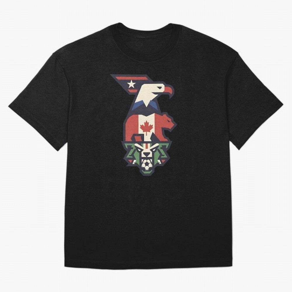 USA Canada Mexico World Cup 2026 Host Nations Oversized T-Shirt Represent the Passion of FIFA World Cup 2026 USA Canada Mexico Spirit, with Argentina, France and Brazil, Messi, Neymar and Mbappe, Supporter Pride, Iconic Celebrations, Legendary