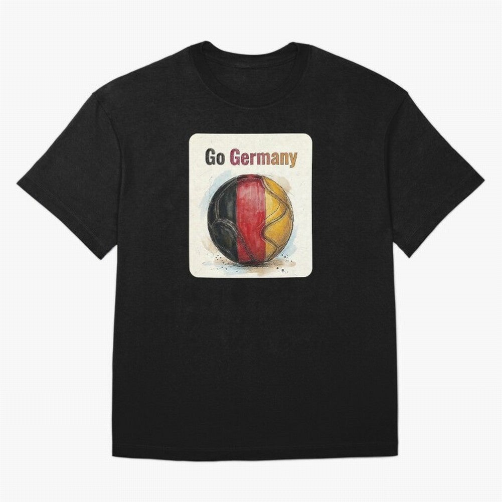 Go Germany Soccer Ball Flag | German Football Fan Graphic Tee Oversized T-Shirt Upgrade Match Day Hype around FIFA World Cup 2026 USA Canada Mexico, CR7, Brazil, Portugal and Argentina, Worldwide Fan Energy, Dramatic Goals, Stadium Lights and
