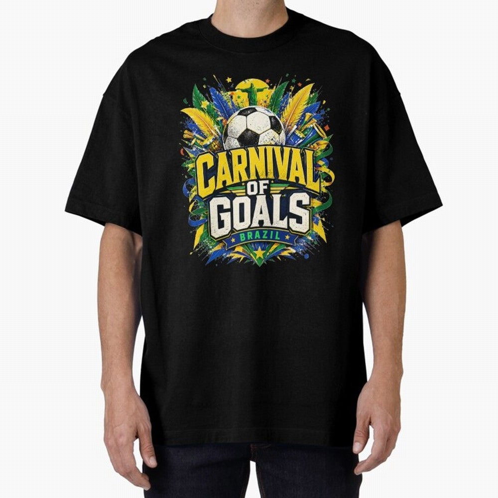 Carnival of Goals Brazil World Cup 2026 tshirt Oversized T-Shirt Celebrate the Biggest Stage of the FIFA World Cup 2026 Group Stage Journey through Neymar Highlights, England and Germany Pride, Sports Nostalgia, International Competition, Famous