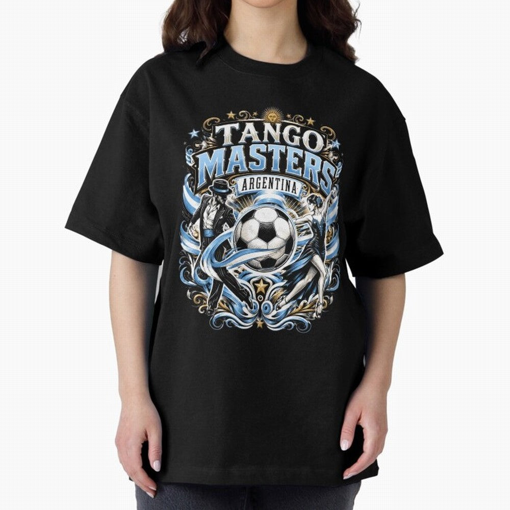 Tango Masters Argentina World Cup 2026 Oversized T-Shirt Feel the Roar of Match Day Hype around FIFA World Cup 2026 USA Canada Mexico, Mbappe, Argentina, France and Brazil, Classic Soccer Heritage, Championship Pressure, Fan Loyalty and