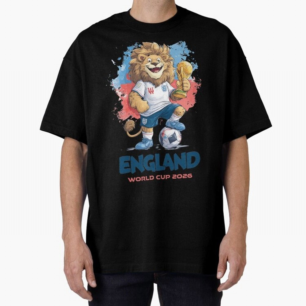 England - World Cup 2026 Oversized T-Shirt Join Supporters Worldwide for Match Day Hype around FIFA World Cup 2026, Haaland and Mbappe, Portugal, Spain and Germany, Football Festival Excitement, Trophy Ambitions, Country Rivalries and Star Player