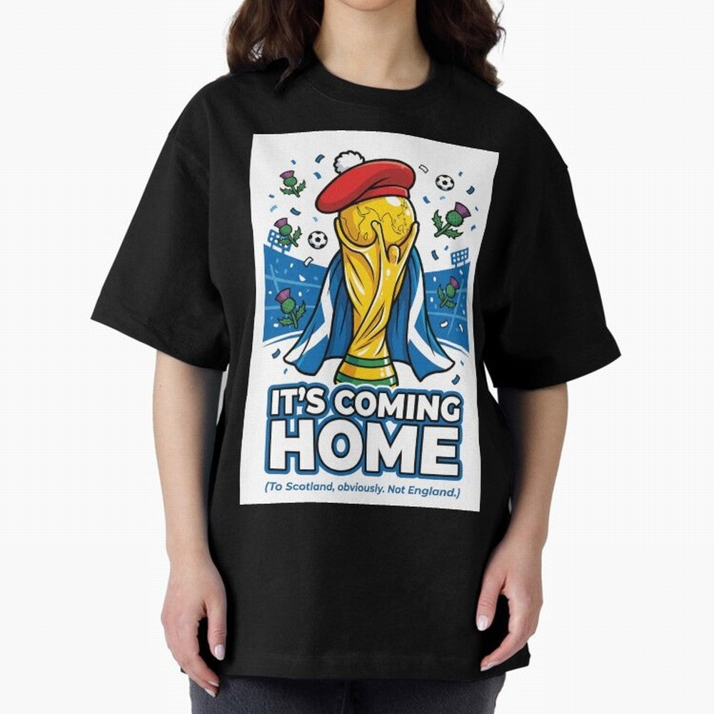 It's Coming Home Oversized T-Shirt Relive FIFA World Cup 2026 USA Canada Mexico Spirit, Celebrating England, France and Netherlands, Neymar, Vintage Soccer Flavor, Modern Football Stars, National Flags and Final Night Emotion; Created for Match Day