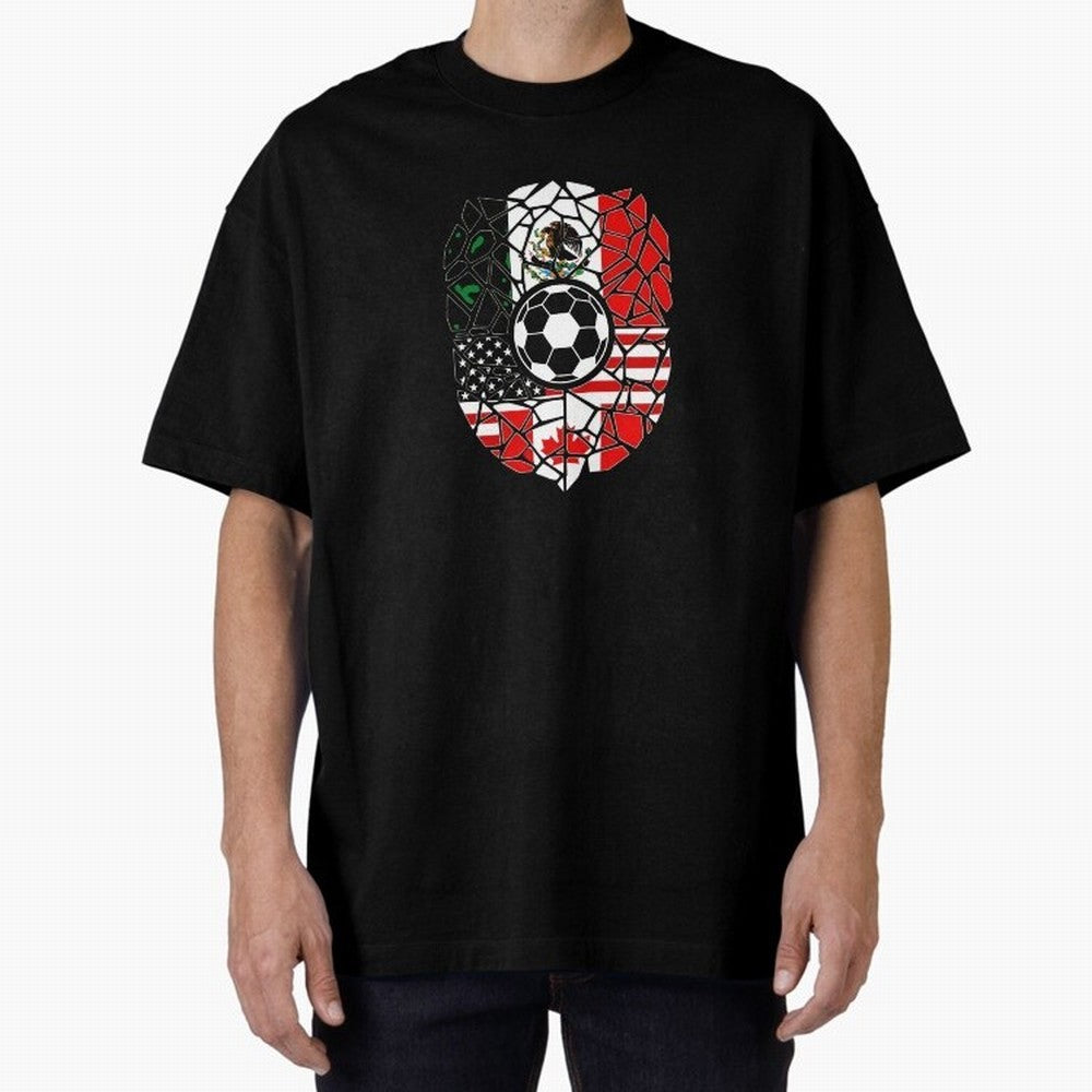 Mosaic Soccer Crest USA Canada Mexico Unity 2026 T-Shirt_82794688 Oversized T-Shirt Celebrate Unforgettable Nights in FIFA World Cup 2026 USA Canada Mexico for Fans of Cristiano Ronaldo, Haaland and CR7 and England, France and Netherlands, Bringing