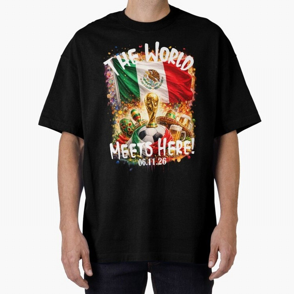2026 World Cup Oversized T-Shirt Honor the Football Icons of Match Day Hype around FIFA World Cup 2026 Group Stage, Haaland and Mbappe, Argentina and Brazil, Vintage Soccer Flavor, Modern Football Stars, National Flags and Final Night Emotion;