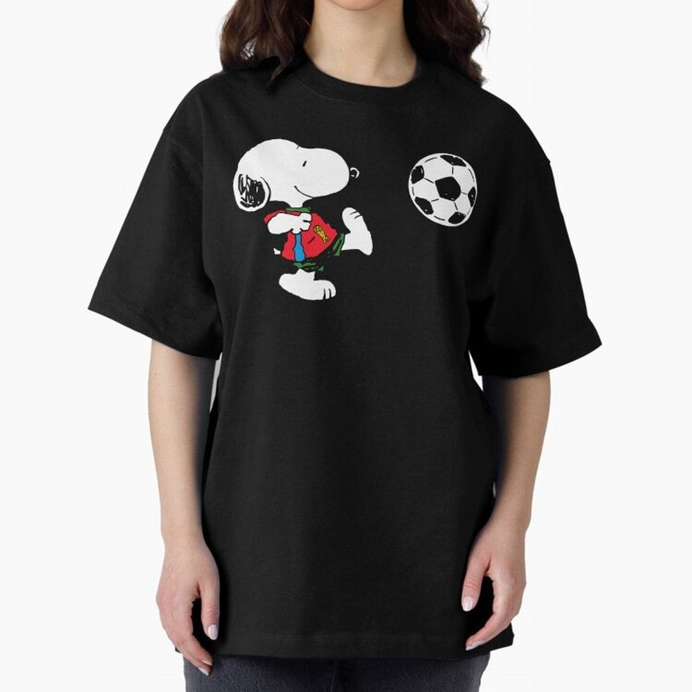 SNOOPY Football - FIFA World Cup 2026 Oversized T-Shirt Show Your Stadium Side during Match Day Hype around FIFA World Cup 2026, Mbappe, Brazil, Portugal and Argentina, Football Passion, Legendary Performances, Festival Vibes and Supporter
