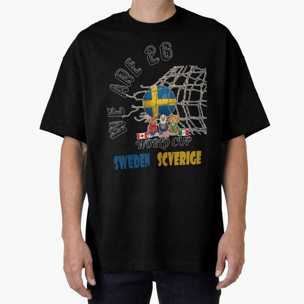 World cup 26 - Sweden Oversized T-Shirt Bring a Champion Mindset to FIFA World Cup 2026 Group Stage for Fans of Haaland and Mbappe and Portugal, Bringing Game Day Rituals, Football Legends, Country Pride and the Road to the Final; Made for Die Hard