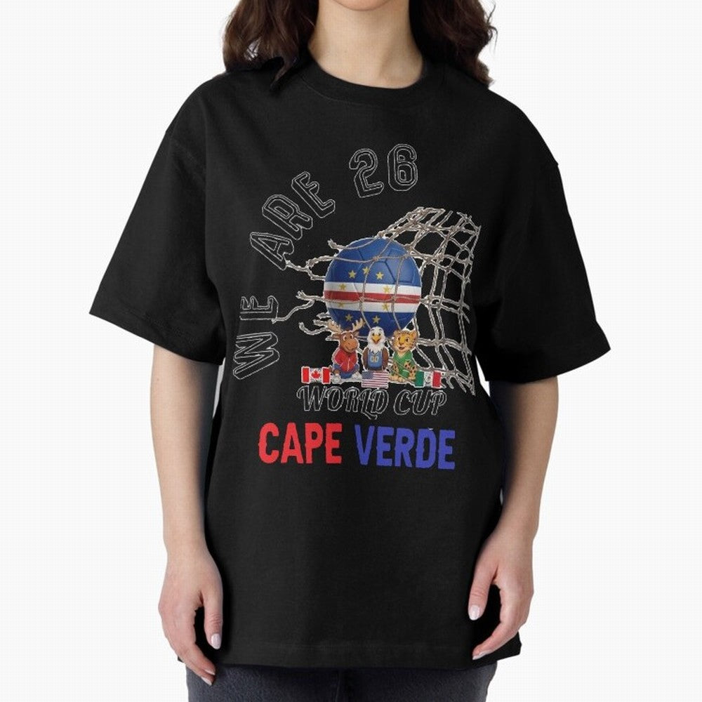 World cup 26 - Cape Verde Oversized T-Shirt Back the Journey through Global Football Passion for FIFA World Cup 2026, Inspired by Messi, Neymar and Mbappe, Portugal, Sports Nostalgia, International Competition, Famous Players and Unforgettable